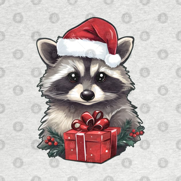 Merry Christmas Raccoon by beangeerie